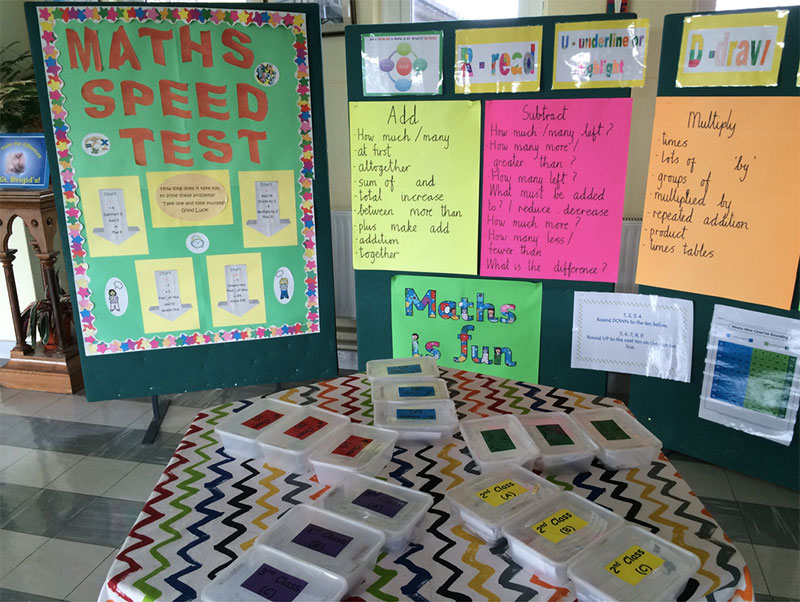 Maths games set up in classroom